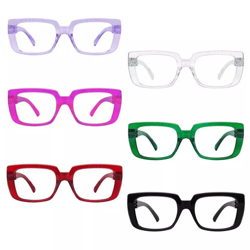 eyekeeper.com 6 Pack 30% Blue Light Blocking Metalless Screwless Eyeglasses NR9107-B15 Eyeglasses White Smoke 6 Pairs Mix / without magnification