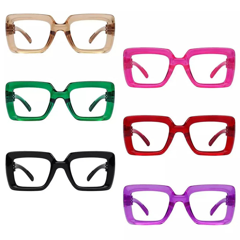 eyekeeper.com 6 Pack 30% Blue Light Blocking Metalless Screwless Glasses NR2101-B15 Eyeglasses White Smoke 6 Pairs Mix / without magnification