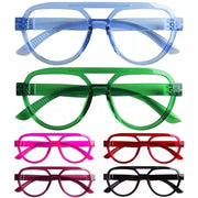eyekeeper.com 6 Pack 30% Blue Light Blocking Metalless Screwless Pilot Glasses R2312-B15 Eyeglasses White Smoke 6 Pairs Mix / without magnification