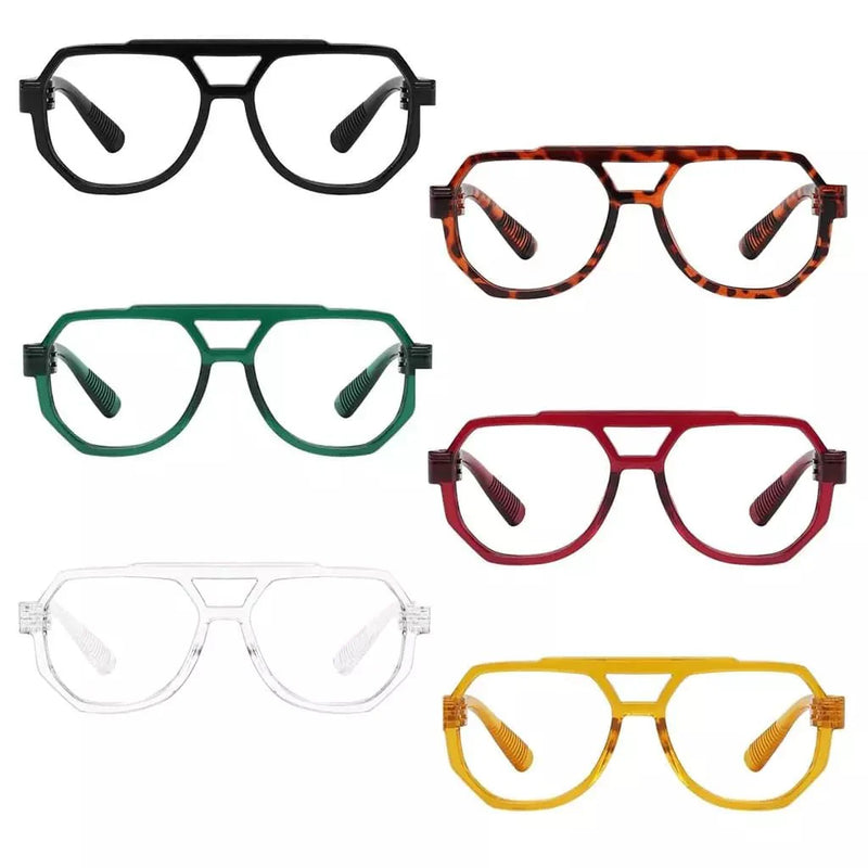 eyekeeper.com 6 Pack 30% Blue Light Blocking Pilot Metalless Screwless Glasses NR2309-B15 Eyeglasses White Smoke 6 Pairs Mix / without magnification