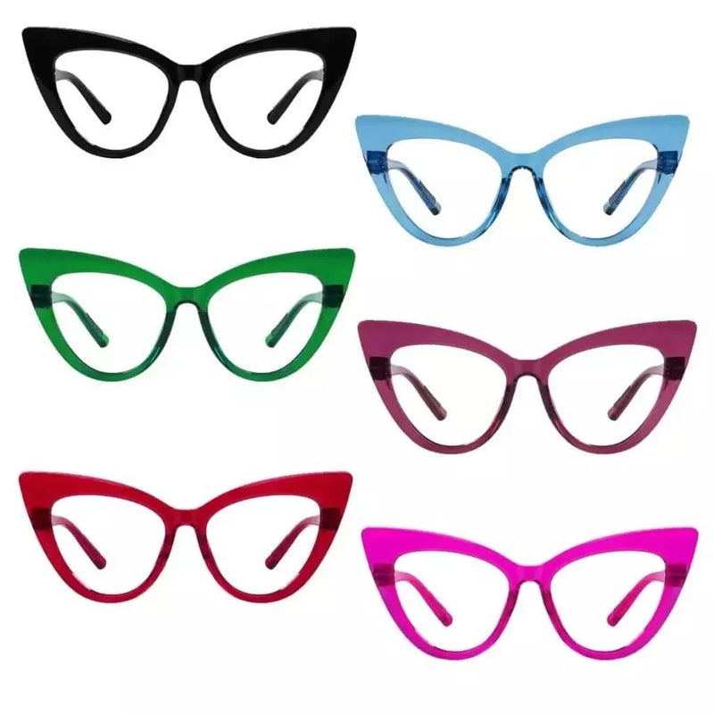 eyekeeper.com 6 Pack 30% Blue Light Blocking Glasses Cat-eye Metalless Screwless Eyewear R2318-B15 Eyeglasses White Smoke 6 Pairs Mix / without magnification