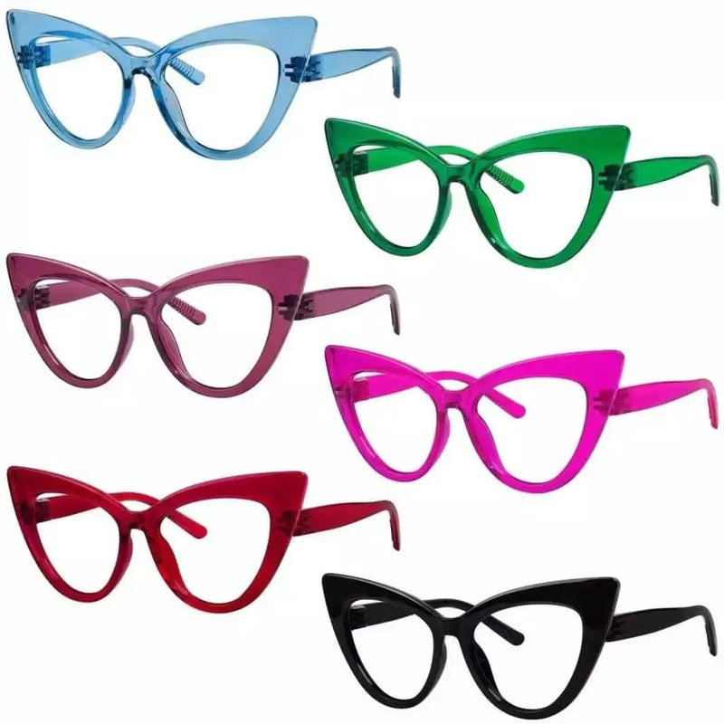 eyekeeper.com 6 Pack 30% Blue Light Blocking Glasses Cat-eye Metalless Screwless Eyewear R2318-B15 Eyeglasses White Smoke 6 Pairs Mix / without magnification