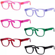 eyekeeper.com 6 Pack 30% Blue Light Blocking Square Metalless Screwless Glasses NR144-B15 Eyeglasses White Smoke 6 Pairs Mix / without magnification