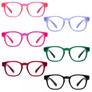 eyekeeper.com 6 Pack 30% Blue Light Blocking Square Metalless Screwless Glasses NR144-B15 Eyeglasses White Smoke 6 Pairs Mix / without magnification