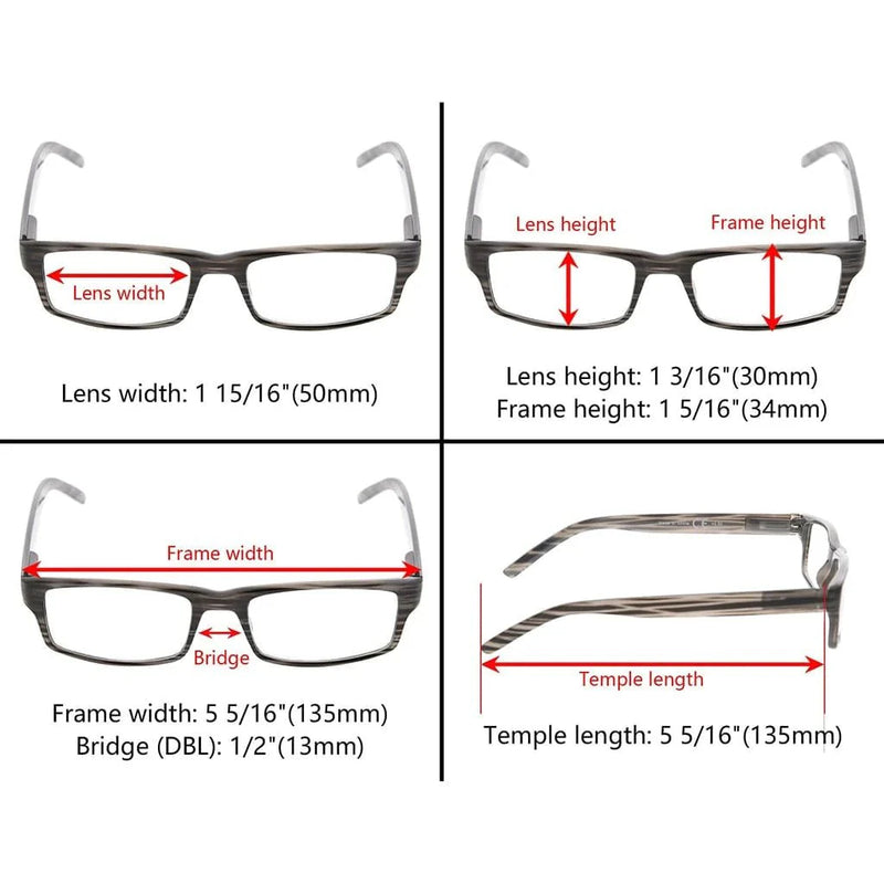 eyekeeper.com 6 Pack Fashionable Rectangle Striped Reading Glasses R026 Eyeglasses White Smoke 6 Pairs Mix / +0.50,6 Pairs Mix / +0.75,6 Pairs Mix / +1.00,6 Pairs Mix / +1.25,6 Pairs Mix / +1.50,6 Pairs Mix / +1.75,6 Pairs Mix / +2.00,6 Pairs Mix / +2.25,6 Pairs Mix / +2.50,6 Pairs Mix / +2.75,6 Pairs Mix / +3.00,6 Pairs Mix / +3.50,6 Pairs Mix / +