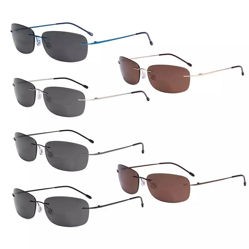 eyekeeper.com 6 Pack Lightweight Rimless Bifocal Reading Sunglasses SGWK2 Sunglasses White Smoke 6 Pairs Mix / +1.00,6 Pairs Mix / +1.50,6 Pairs Mix / +1.75,6 Pairs Mix / +2.00,6 Pairs Mix / +2.25,6 Pairs Mix / +2.50,6 Pairs Mix / +3.00,6 Pairs Mix / +3.50