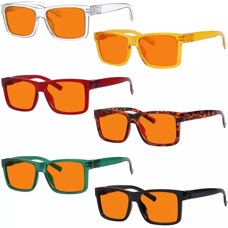 eyekeeper.com 6 Pack Oversize 100% Blue Light Blocking Nighttime Glasses Metalless R2508-B98 Eyeglasses White Smoke 6 Pairs Mix / without magnification