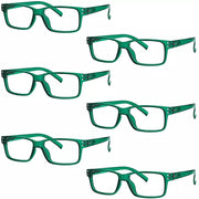 eyekeeper.com 6 Pack Reading Glasses Rectangle Readers 3-R032 Eyeglasses White Smoke Green-6pcs / without magnification,Green-6pcs / +0.25,Green-6pcs / +0.50,Green-6pcs / +0.75,Green-6pcs / +1.00,Green-6pcs / +1.25,Green-6pcs / +1.50,Green-6pcs / +1.75,Green-6pcs / +2.00,Green-6pcs / +2.25,Green-6pcs / +2.50,Green-6pcs / +2.75,Green-6pcs