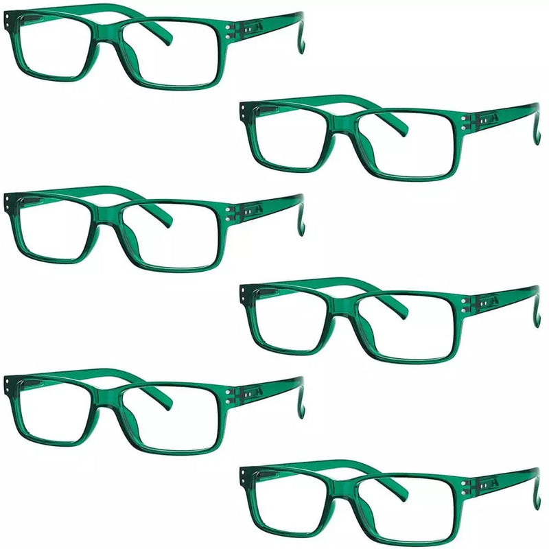 eyekeeper.com 6 Pack Reading Glasses Rectangle Readers 3-R032 Eyeglasses White Smoke Green-6pcs / without magnification,Green-6pcs / +0.25,Green-6pcs / +0.50,Green-6pcs / +0.75,Green-6pcs / +1.00,Green-6pcs / +1.25,Green-6pcs / +1.50,Green-6pcs / +1.75,Green-6pcs / +2.00,Green-6pcs / +2.25,Green-6pcs / +2.50,Green-6pcs / +2.75,Green-6pcs