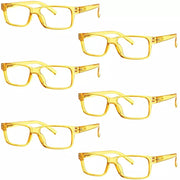 eyekeeper.com 6 Pack Reading Glasses Rectangle Readers 3-R032 Eyeglasses White Smoke Yellow-6pcs / without magnification,Yellow-6pcs / +0.25,Yellow-6pcs / +0.50,Yellow-6pcs / +0.75,Yellow-6pcs / +1.00,Yellow-6pcs / +1.25,Yellow-6pcs / +1.50,Yellow-6pcs / +1.75,Yellow-6pcs / +2.00,Yellow-6pcs / +2.25,Yellow-6pcs / +2.50,Yellow-6pcs / +2.75