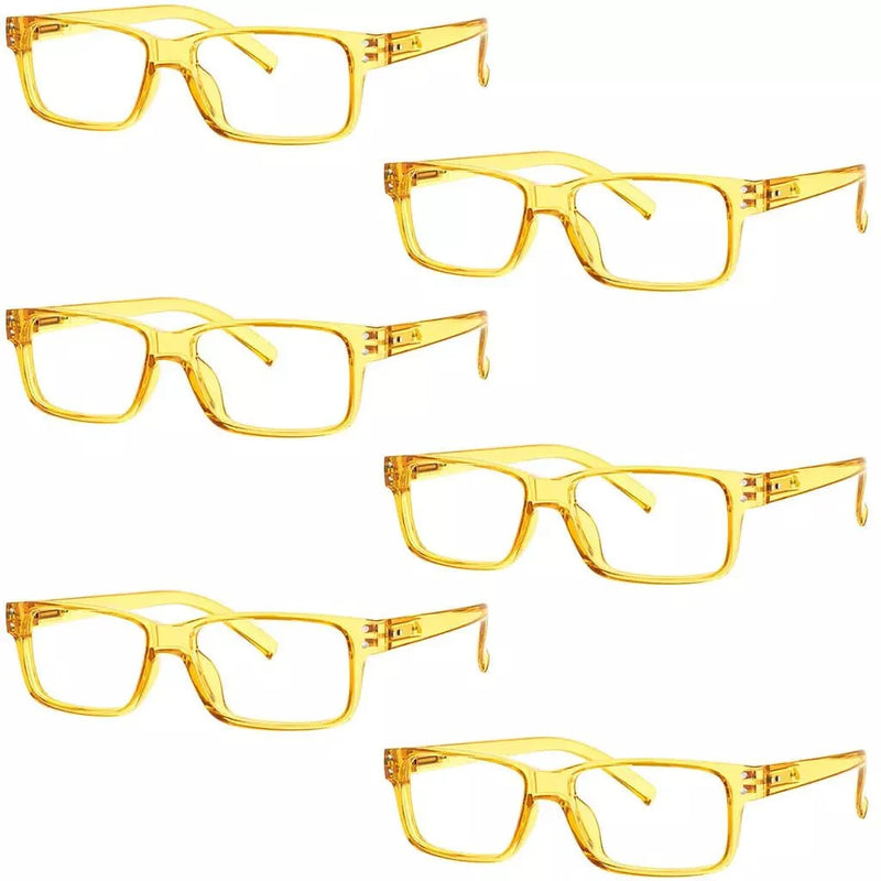 eyekeeper.com 6 Pack Reading Glasses Rectangle Readers 3-R032 Eyeglasses White Smoke Yellow-6pcs / without magnification,Yellow-6pcs / +0.25,Yellow-6pcs / +0.50,Yellow-6pcs / +0.75,Yellow-6pcs / +1.00,Yellow-6pcs / +1.25,Yellow-6pcs / +1.50,Yellow-6pcs / +1.75,Yellow-6pcs / +2.00,Yellow-6pcs / +2.25,Yellow-6pcs / +2.50,Yellow-6pcs / +2.75