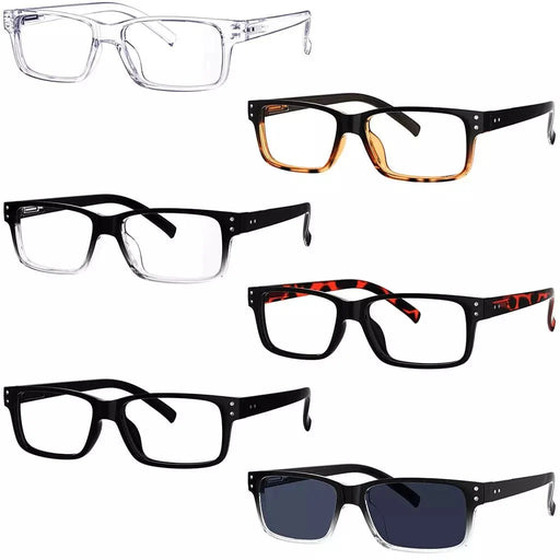 eyekeeper.com 6 Pack Reading Glasses Rectangle Readers 3-R032 Eyeglasses White Smoke 6 Pairs Mix / without magnification,6 Pairs Mix / +0.25,6 Pairs Mix / +0.50,6 Pairs Mix / +0.75,6 Pairs Mix / +1.00,6 Pairs Mix / +1.25,6 Pairs Mix / +1.50,6 Pairs Mix / +1.75,6 Pairs Mix / +2.00,6 Pairs Mix / +2.25,6 Pairs Mix / +2.50,6 Pairs Mix / +2.75