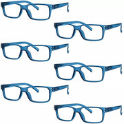 eyekeeper.com 6 Pack Reading Glasses Rectangle Readers 3-R032 Eyeglasses White Smoke Blue-6pcs / without magnification,Blue-6pcs / +0.25,Blue-6pcs / +0.50,Blue-6pcs / +0.75,Blue-6pcs / +1.00,Blue-6pcs / +1.25,Blue-6pcs / +1.50,Blue-6pcs / +1.75,Blue-6pcs / +2.00,Blue-6pcs / +2.25,Blue-6pcs / +2.50,Blue-6pcs / +2.75,Blue-6pcs / +3.00,Blue-