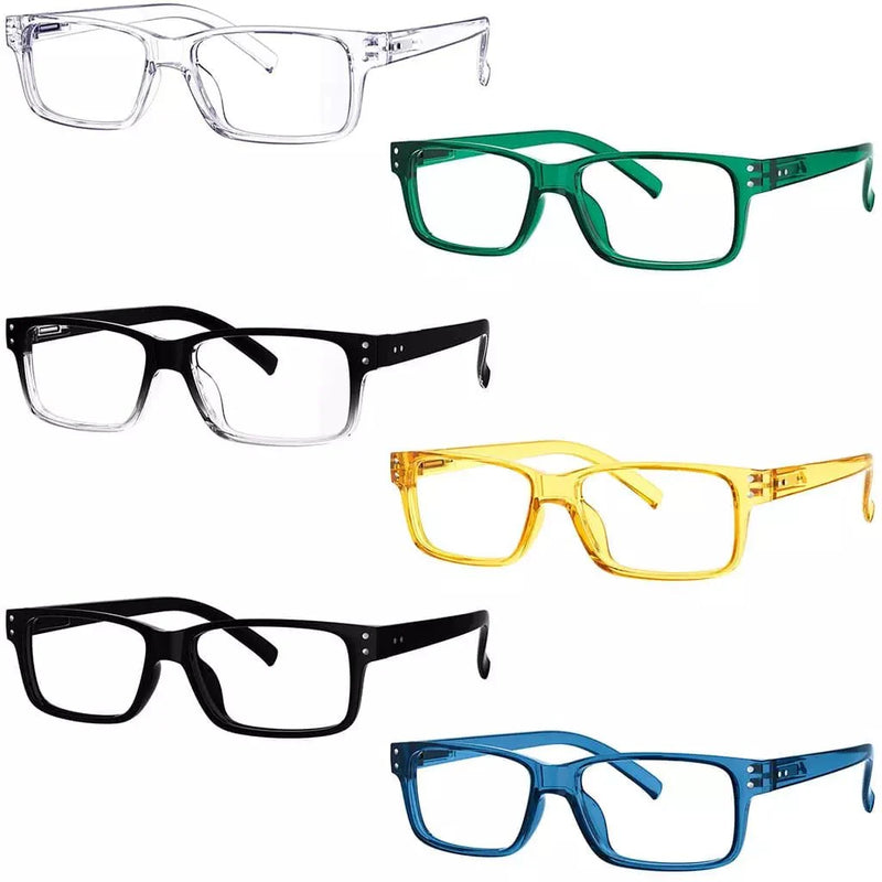 eyekeeper.com 6 Pack Reading Glasses Rectangle Readers 3-R032 Eyeglasses White Smoke 6 Pairs Mix-A / without magnification,6 Pairs Mix-A / +0.25,6 Pairs Mix-A / +0.50,6 Pairs Mix-A / +0.75,6 Pairs Mix-A / +1.00,6 Pairs Mix-A / +1.25,6 Pairs Mix-A / +1.50,6 Pairs Mix-A / +1.75,6 Pairs Mix-A / +2.00,6 Pairs Mix-A / +2.25,6 Pairs Mix-A / +2.
