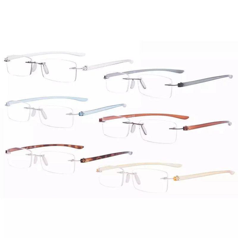 eyekeeper.com 6 Pack Small Classic Rectangle Reading Glasses Rimless Readers R14001 Eyeglasses White Smoke 6 Pairs Mix / +0.50,6 Pairs Mix / +0.75,6 Pairs Mix / +1.00,6 Pairs Mix / +1.25,6 Pairs Mix / +1.50,6 Pairs Mix / +1.75,6 Pairs Mix / +2.00,6 Pairs Mix / +2.25,6 Pairs Mix / +2.50,6 Pairs Mix / +2.75,6 Pairs Mix / +3.00,6 Pairs Mix / +3.50,6 Pairs Mix / +