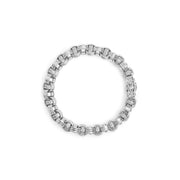Bids.com 14K White Gold 1/2 Cttw Diamond Knotted Byzantine Link Bracelet (H-I Color, I2-I3 Clarity) - 7" Inches Bracelets White Smoke White.Gold / 7