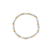 Bids.com 10k Two-Toned Gold 2.00 Cttw Channel Set Baguette-Diamond Weave and  "X" Spiral Link Bracelet (H-I Color, I1-I2 Clarity) - 7" Bracelets White Smoke YellowWhite.Gold / 7
