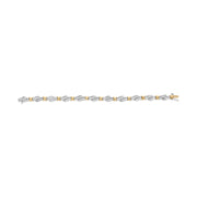 Bids.com 10k Two-Toned Gold 2.00 Cttw Channel Set Baguette-Diamond Weave and  "X" Spiral Link Bracelet (H-I Color, I1-I2 Clarity) - 7" Bracelets White Smoke YellowWhite.Gold / 7