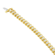 Bids.com 14K Yellow Gold Round Cut Diamond Spiral Link Bracelet (3.00 cttw, H-I Color, SI2-I1 Clarity) Bracelets White Smoke Yellow.Gold / 7