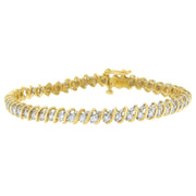 Bids.com 18K Yellow Gold Round Cut Diamond Spiral Link Bracelet (2.00 cttw, I-J Color, I1-I2 Clarity) Bracelets White Smoke Yellow.Gold / 7