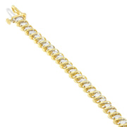 Bids.com 18K Yellow Gold Round Cut Diamond Spiral Link Bracelet (2.00 cttw, I-J Color, I1-I2 Clarity) Bracelets White Smoke Yellow.Gold / 7