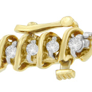 Bids.com 18K Yellow Gold Round Cut Diamond Spiral Link Bracelet (2.00 cttw, I-J Color, I1-I2 Clarity) Bracelets White Smoke Yellow.Gold / 7