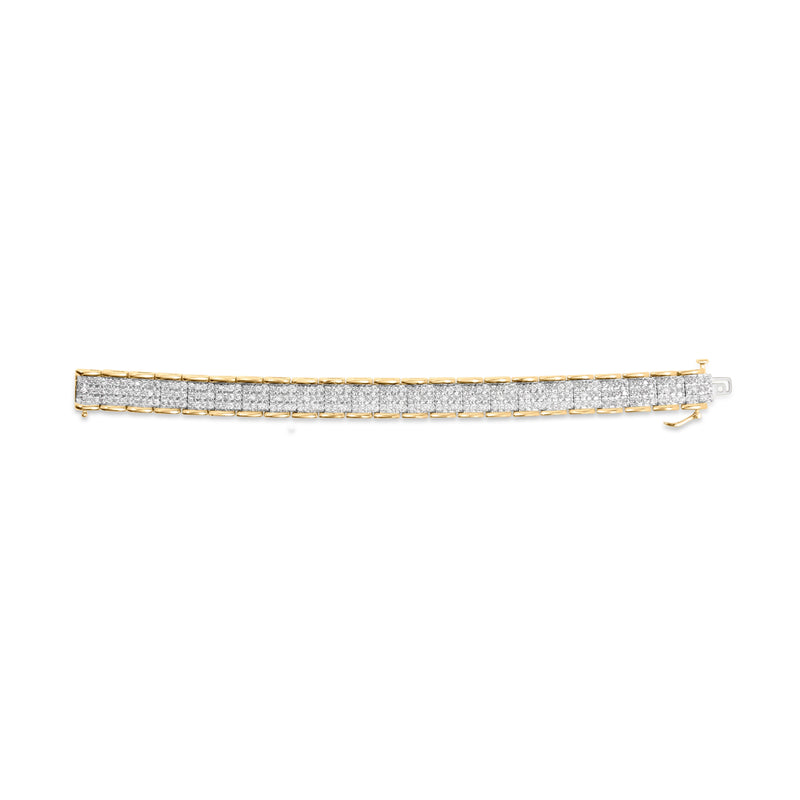 Bids.com 10K Yellow Gold 5.00 Cttw Round-Cut Diamond Link 7" Bracelet (J-K Color, I1-I2 Clarity) Bracelets White Smoke Yellow.Gold / 7