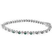 Bids.com 14K White Gold Round-Cut Blue Diamonds Bracelet (3.00 cttw, Blue Color, Clarity) Bracelets White Smoke White.Gold / 7
