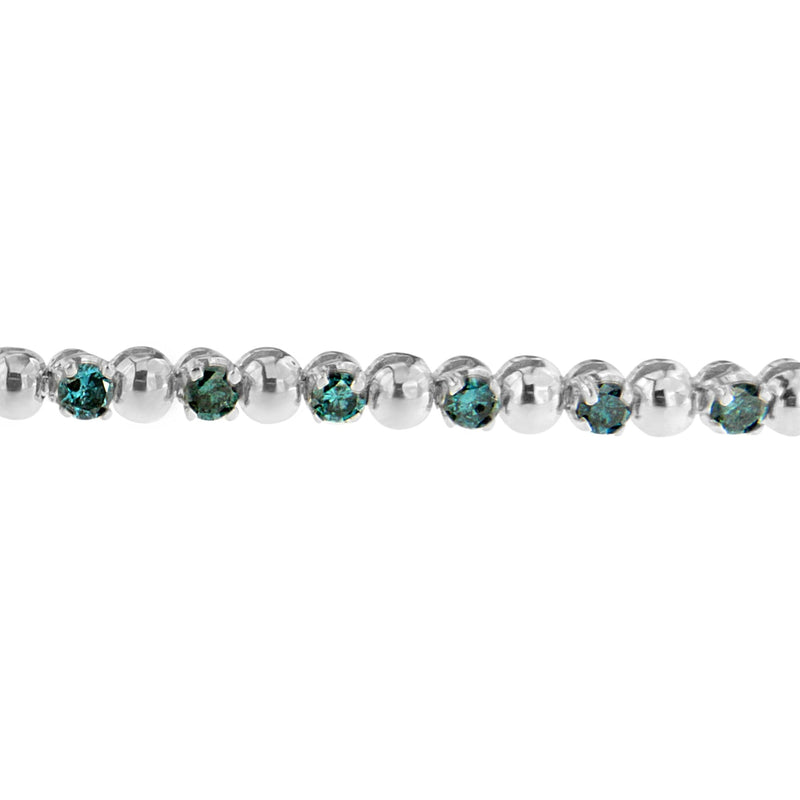 Bids.com 14K White Gold Round-Cut Blue Diamonds Bracelet (3.00 cttw, Blue Color, Clarity) Bracelets White Smoke White.Gold / 7