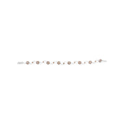 Bids.com 10K White Gold 4.0 Cttw Champagne and White Diamond Floral Cluster and Station Link Bracelet (H-I Color, SI2-I1 Clarity) - 7" Inches Bracelets White Smoke White.Gold / 7