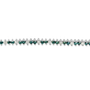 Bids.com 14K White Gold Round-Cut white and Blue Diamond Fashion Bracelet (3.70 cttw, H-I Color, SI1-SI2 Clarity) Bracelets White Smoke White.Gold / 7