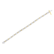 Bids.com 14K Two-Tone Gold Princess and Baguette-Cut Diamond Link Bracelet (3.00 cttw, H-I Color, SI1-SI2 Clarity) Bracelets White Smoke YellowWhite.Gold / 7