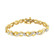 Bids.com 10K Yellow Gold Round-Cut Diamond Infinite Love Bracelet (1.00 cttw, I-J Color, I2-I3 Clarity) Bracelets White Smoke Yellow.Gold / 7