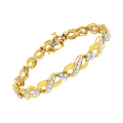 Bids.com 10K Yellow Gold Round-Cut Diamond Infinite Love Bracelet (1.00 cttw, I-J Color, I2-I3 Clarity) Bracelets White Smoke Yellow.Gold / 7