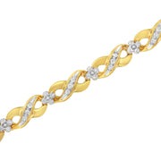 Bids.com 10K Yellow Gold Round-Cut Diamond Infinite Love Bracelet (1.00 cttw, I-J Color, I2-I3 Clarity) Bracelets White Smoke Yellow.Gold / 7
