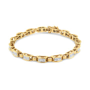 Bids.com 14K Yellow Gold 2 1/2 Cttw Princess-Cut Diamond Link Tennis Bracelet (H-I Color, SI2-I1 Clarity) - 7.25" Bracelets White Smoke Yellow.Gold / 7.25