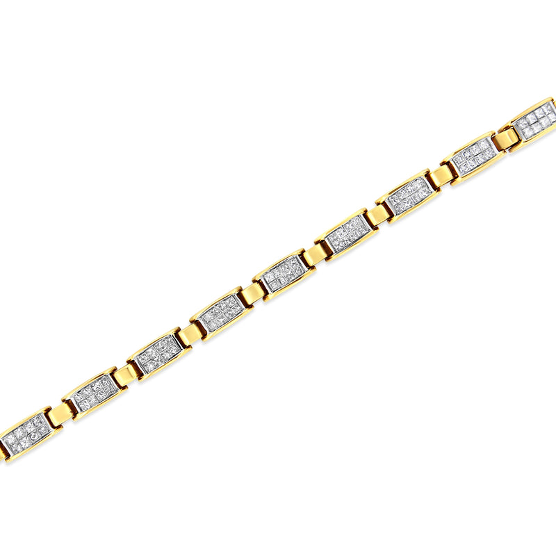 Bids.com 14K Yellow Gold 2 1/2 Cttw Princess-Cut Diamond Link Tennis Bracelet (H-I Color, SI2-I1 Clarity) - 7.25" Bracelets White Smoke Yellow.Gold / 7.25