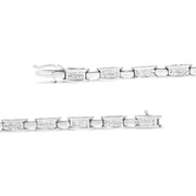 Bids.com 14K White Gold 2.0 Cttw Princess Cut Invisible Set Diamond Rectangular Link Bracelet (I-J Color, I1-I2 Clarity) - 7.25" Bracelets White Smoke White.Gold / 7.25