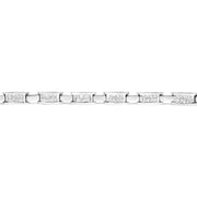 Bids.com 14K White Gold 2.0 Cttw Princess Cut Invisible Set Diamond Rectangular Link Bracelet (I-J Color, I1-I2 Clarity) - 7.25" Bracelets Light Gray White.Gold / 7.25