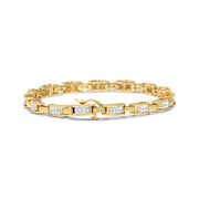 Bids.com 10K Yellow Gold 2.0 Cttw Invisible-Set Princess Cut Diamond Rectangular Link Bracelet (I-J Color, SI2-I1 Clarity) - 7" Bracelets White Smoke Yellow.Gold / 7