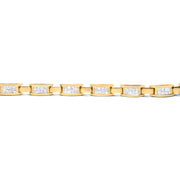 Bids.com 14K Yellow Gold Princess-Cut Diamond Links of Love Bracelet (2.00 cttw, H-I Color, SI2-I1 Clarity) Bracelets Wheat Yellow.Gold / 7