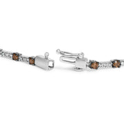 Bids.com 14k White Gold 2 1/4 Cttw Champagne Diamond Bar Link 7" Bracelet (Champagne Color, I1-I2 Clarity) Bracelets White Smoke White.Gold / 7