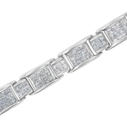 Bids.com 14K White Gold 5.0 Cttw Princess-Cut Diamond Rectangular Alternating Station 7" Tennis Bracelet (G-H Color, SI1-SI2 Clarity) Bracelets White Smoke White.Gold / 7