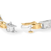 Bids.com 14K Two-Tone Gold 1.00 Cttw Princess-Cut Diamond Chain Link 7" Bracelet (H-I Color, SI1-SI2 Clarity) Bracelets White Smoke YellowWhite.Gold / 7