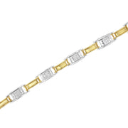 Bids.com 14K Two-Tone Gold 1.00 Cttw Princess-Cut Diamond Chain Link 7" Bracelet (H-I Color, SI1-SI2 Clarity) Bracelets White Smoke YellowWhite.Gold / 7