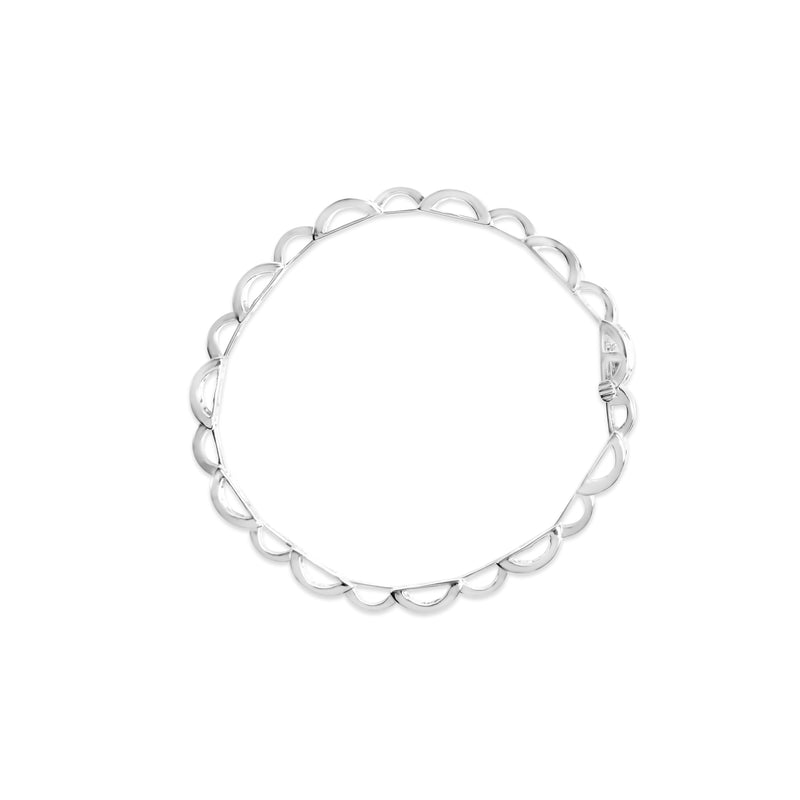 Bids.com 14K White Gold 1.0 Cttw Invisible Set Princess Diamond Alternating Link Tennis Bracelet (I-J Color, I1-I2 Clarity) - 7.25" Bracelets White Smoke White.Gold / 7.25