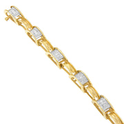 Bids.com 14K Yellow Gold Princess Cut Diamond Chain Link Bracelet (1.00 cttw, H-I Color, SI1-SI2 Clarity) Bracelets White Smoke Yellow.Gold / 7
