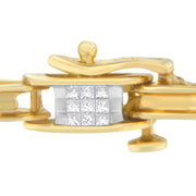 Bids.com 14K Yellow Gold Princess Cut Diamond Chain Link Bracelet (1.00 cttw, H-I Color, SI1-SI2 Clarity) Bracelets White Smoke Yellow.Gold / 7