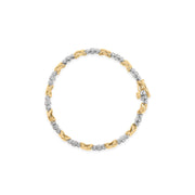 Bids.com 10K Two-Tone Gold 1/2 Cttw Diamond Alternating 3 Stone and X-Link 7" Bracelet (I-J Color, I2-I3 Clarity) Bracelets White Smoke YellowWhite.Gold / 7