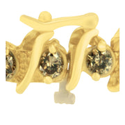 Bids.com 14K Yellow Gold Round-Cut Diamond 'S' Bracelet (6.00 cttw, Brown Color, I1-I2 Clarity) Bracelets White Smoke Yellow.Gold / 7